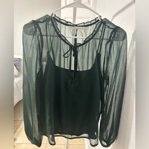 NWT Abercrombie & Fitch women’s sheer blouse top with cami S